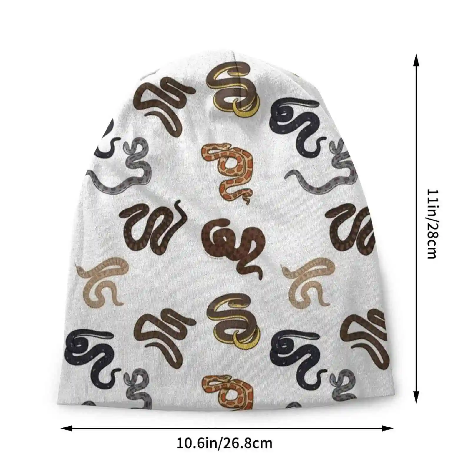 Snake Print Knitted Hat Warm Beanie Outdoor Caps Nature Conservation Typography Environment Outdoors Wildlife Animal Snake