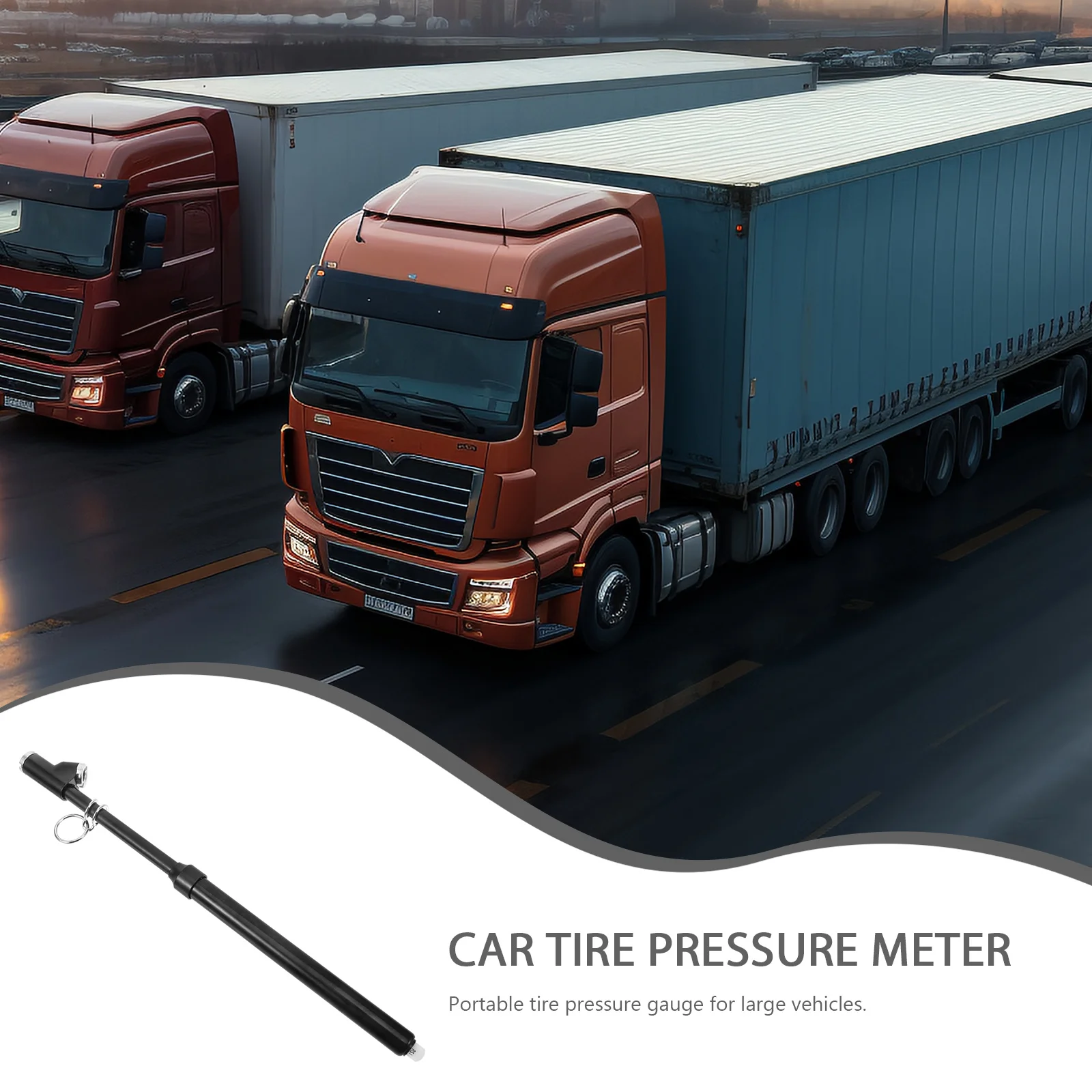 قلم قياس ضغط الإطارات المحمول من الفولاذ المقاوم للصدأ، بلاستيك مزدوج الرأس لسيارة شاحنة، مدقق ضغط الإطارات، إطار عالي الدقة #2