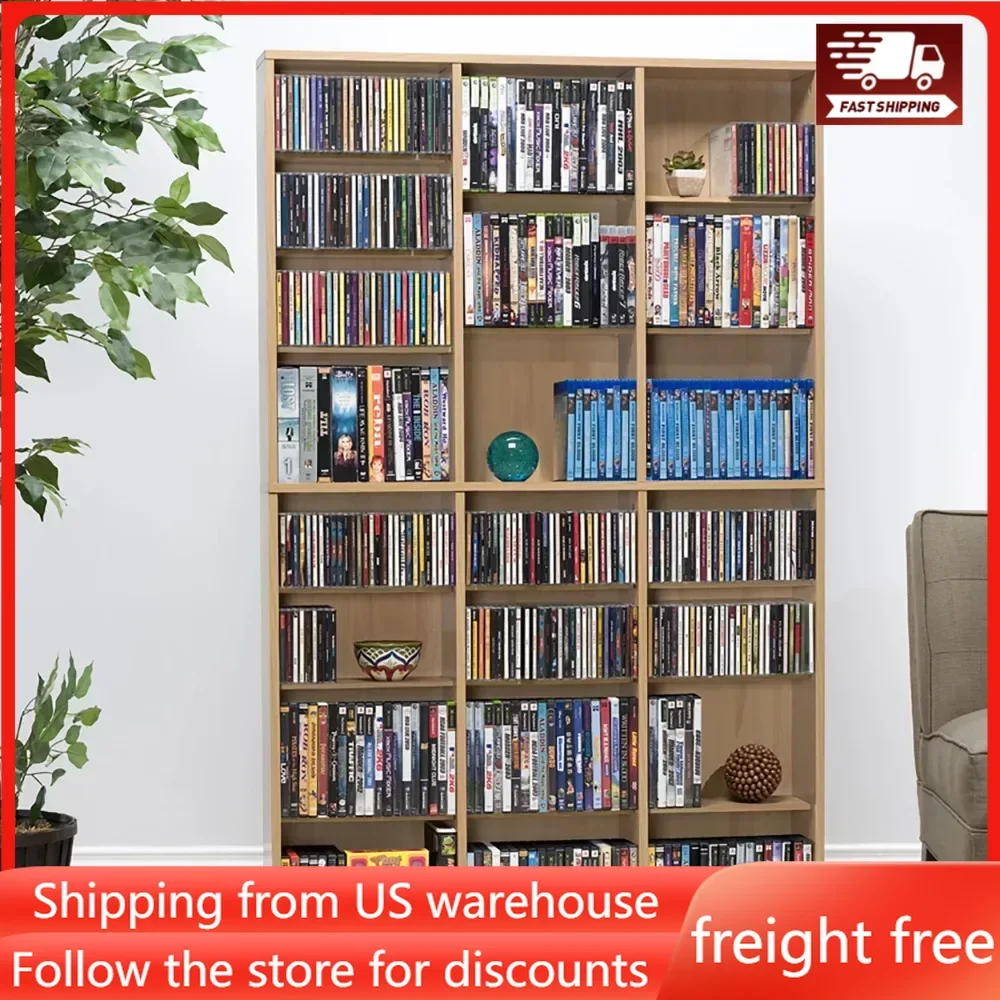 

Organization Storage Shelves Maple Adjustable Wood Media Storage Shelf Bookcase Free Shipping Shelves for Wall Room Book Holder