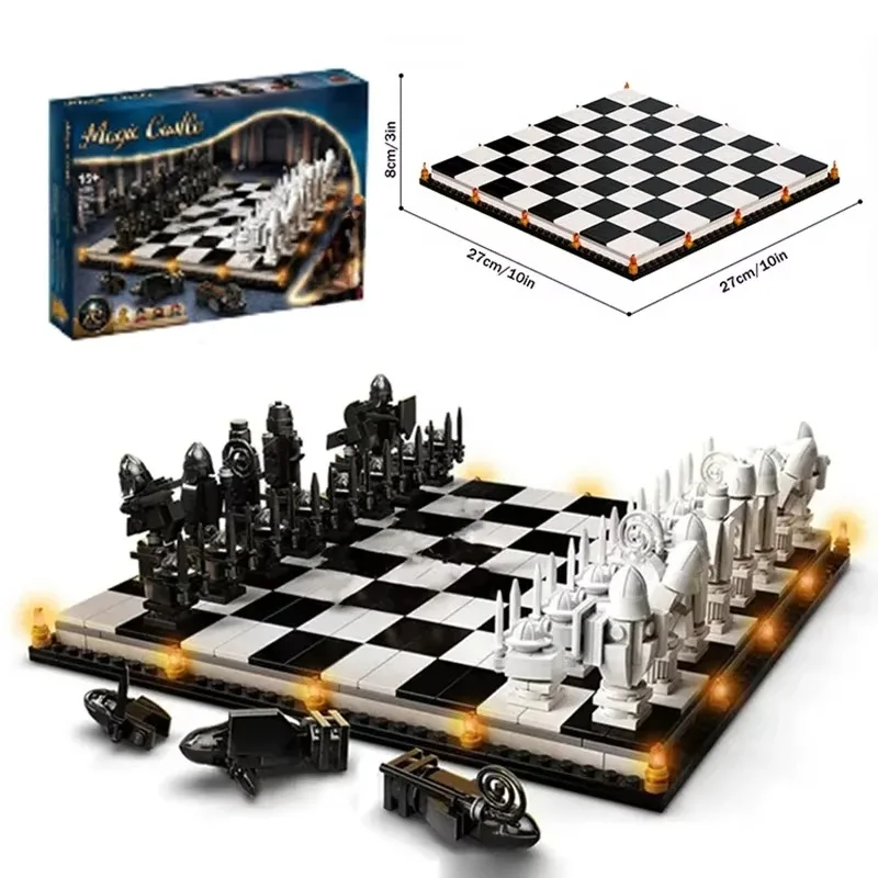 

New MOC 76392 Film Wizard Chess MagicGame Building Blocks Knight Role Final Challenge Interactive Play Bricks Toys Kid Gifts