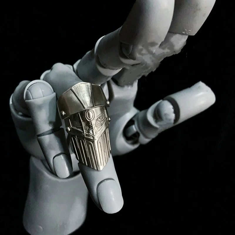 Anime JOJO Stardust Crusaders Silver Chariot Requiem Cosplay Ring Adult Unisex Opening Adjustable Rings Jewelry Accessory Prop