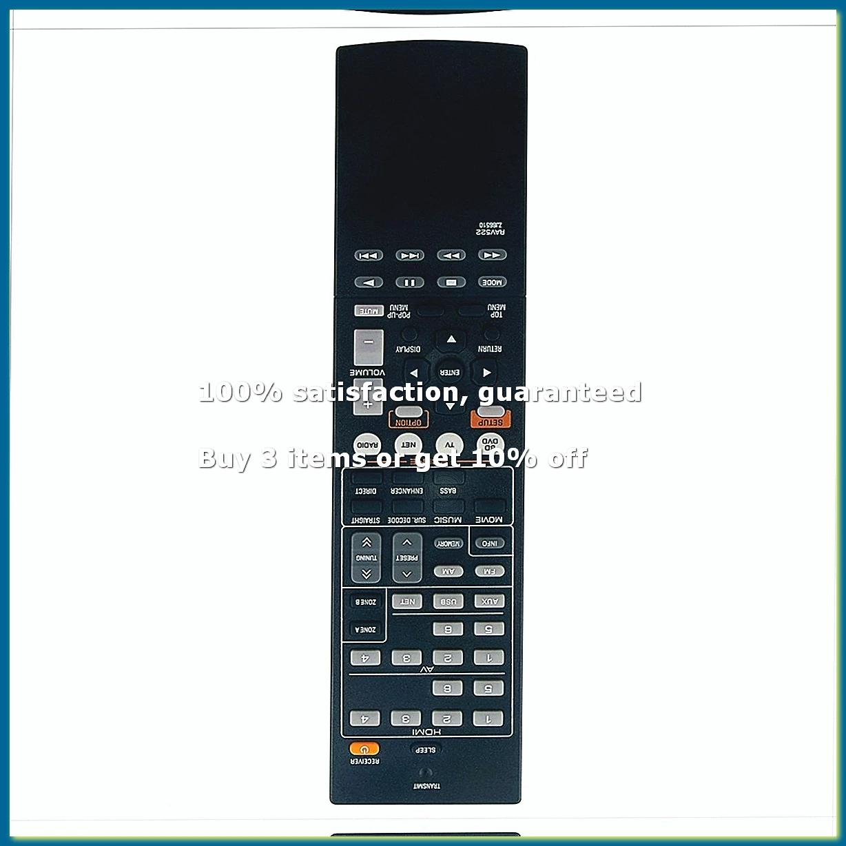 Remote Control Replacement RAV522 for AV Receiver RX-V477 RX-V577 RX-V477BL RX-V577BL RXV477 RXV577 RXV477BL