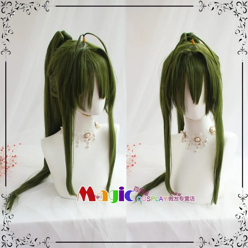 3 Types Game Arknights Gavial Cosplay Wig Green Long Heat Resistant Synthetic Hair Halloween Party Role Play Carnival