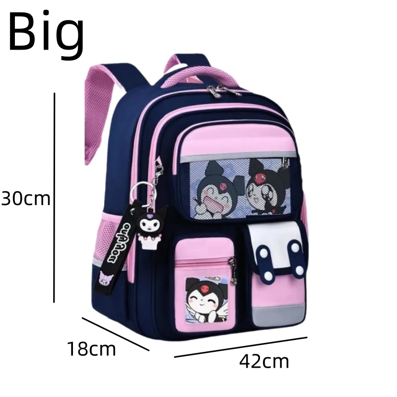 Miniso Kuromi High Capacity Students Bookbags Mulit-pockets 1-6 Grades Kids Backpack Sanrio Anime Printed Kawaii Schoolbags Gift