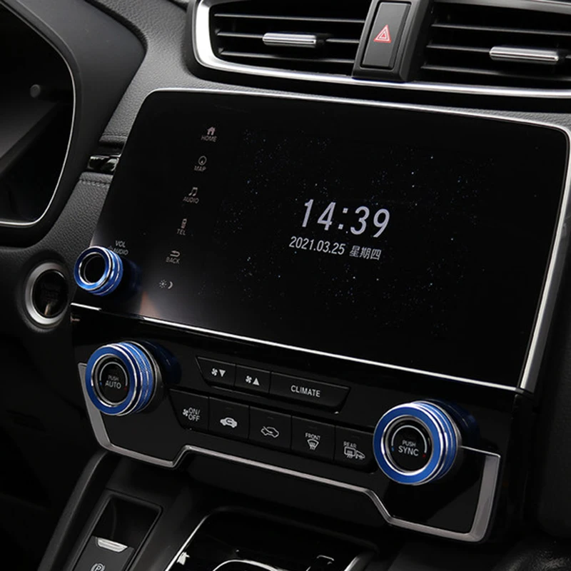For Honda CRV CR-V 2017 2018 2019 2020 2021 2022 Hybrid Aluminum Car AC Climate Control Knob Ring Trim Button Cover Accessories view 3