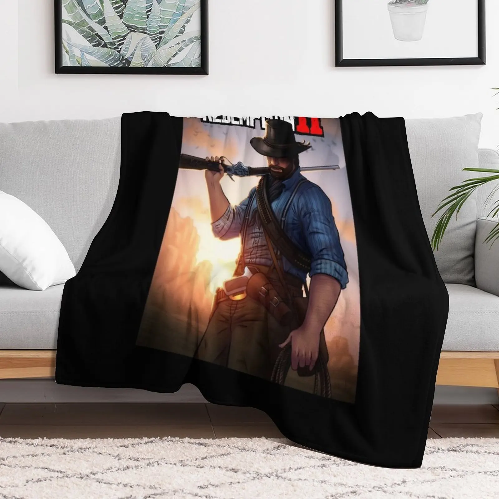 Red Dead Redemption 2 Game Art Throw Blanket