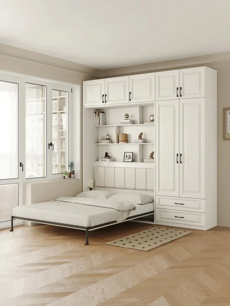 Invisible bed wall, bed, wardrobe, integrated 1.35-meter multifunctional foldable Murphy bed, flip bed under the bed - view 2
