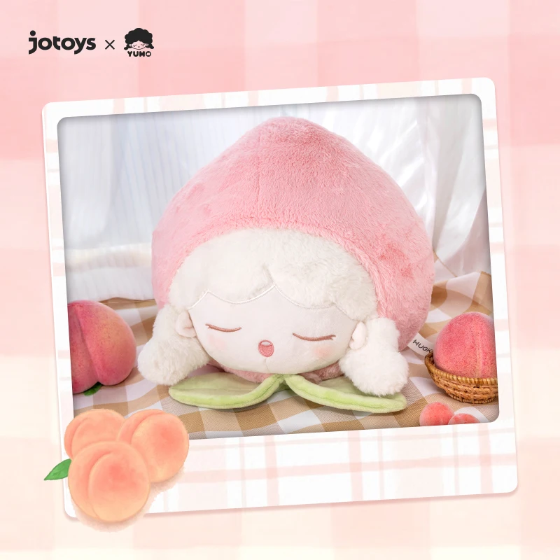 JOTOYS YUMO Shy Peach Pillow Detachable Headgear Toys Doll Cute Anime Figure Desktop Ornaments Gift Collection