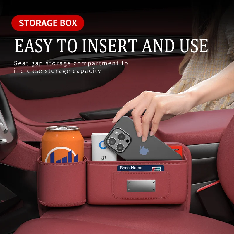 

Car Seat Gap Box Auto Console Side Plug Filler Organizer Bag Car Interior Gap Storage Perfect Fit Storage Car Trim Colour