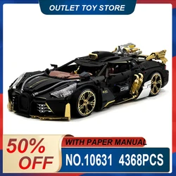 Guly 10631 Technical Matte Black MOC Super Sprots Car Model Building Blocks Bricks DIY Puzzle Toys Birthday Christmas Gifts