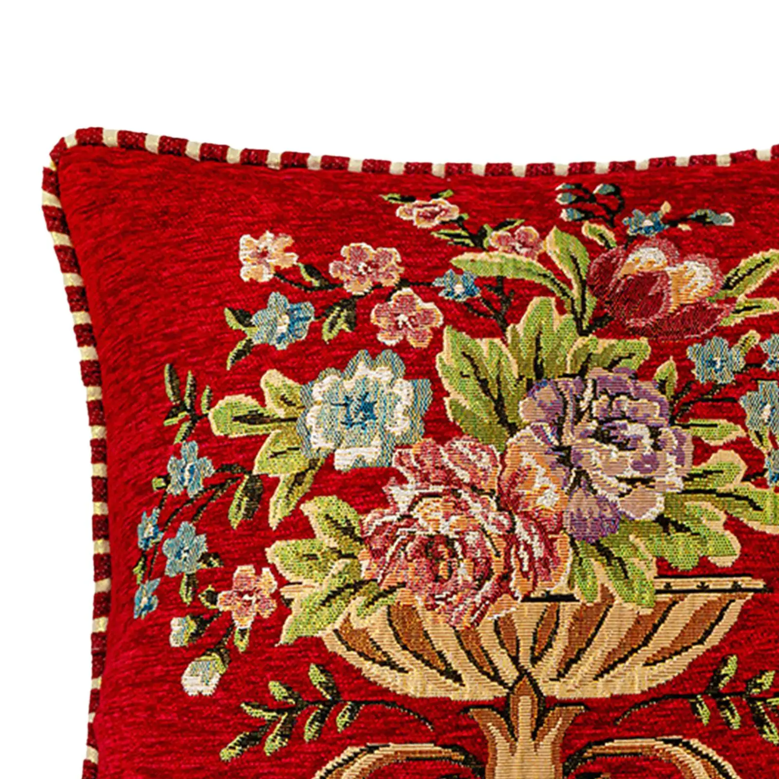 Throw Pillow Cover Machine Wash 48x48cm Floral Pattern Pillowcase for Indoor Outdoor Furniture Multifunctional Accessories