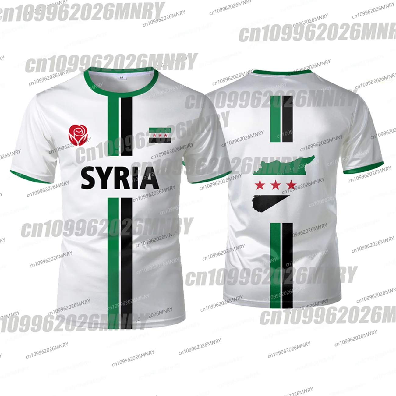New Syria Football Jersey Kid Sports T-shirts Syrian Flag Street Oversized Moto Tops Unisex Casual Graphic T-shirts Mens Gifts