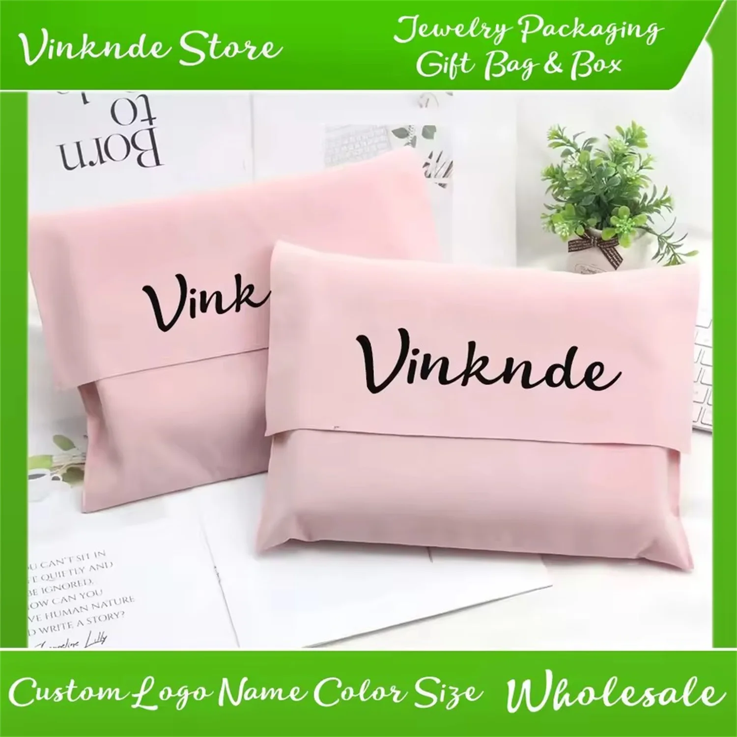 100 個高級カスタムロゴ封筒コットンキャンバスバッグ化粧品香水プロモーション白ベージュハンドバッグ包装ギフトポーチ