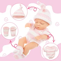 7inch 18cm LifeLike Mini Baby Doll with Clothes Washable Vinyl Newborn Doll with Jumpsuits Soft Reborn Doll Kids Birthdays Toys 4