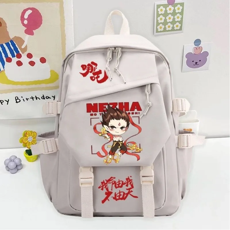 Nezha Ao Bing male and female students new cute personality creative cartoon picture light and portable large-capacity backpack