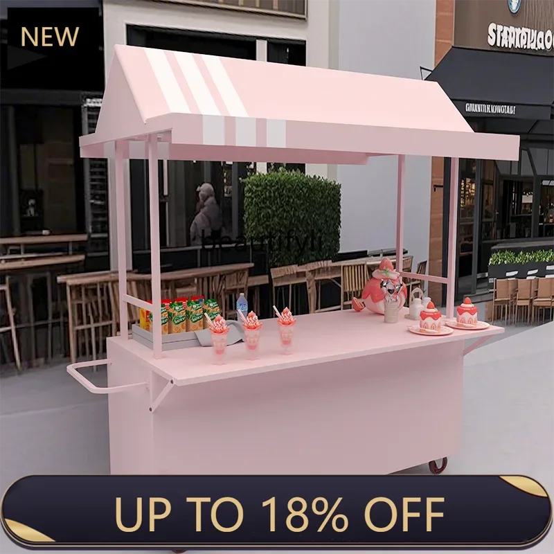 

Z189 A56 Wrought iron float stall mobile market shopping mall outdoor night market promotion stall stall, trolley