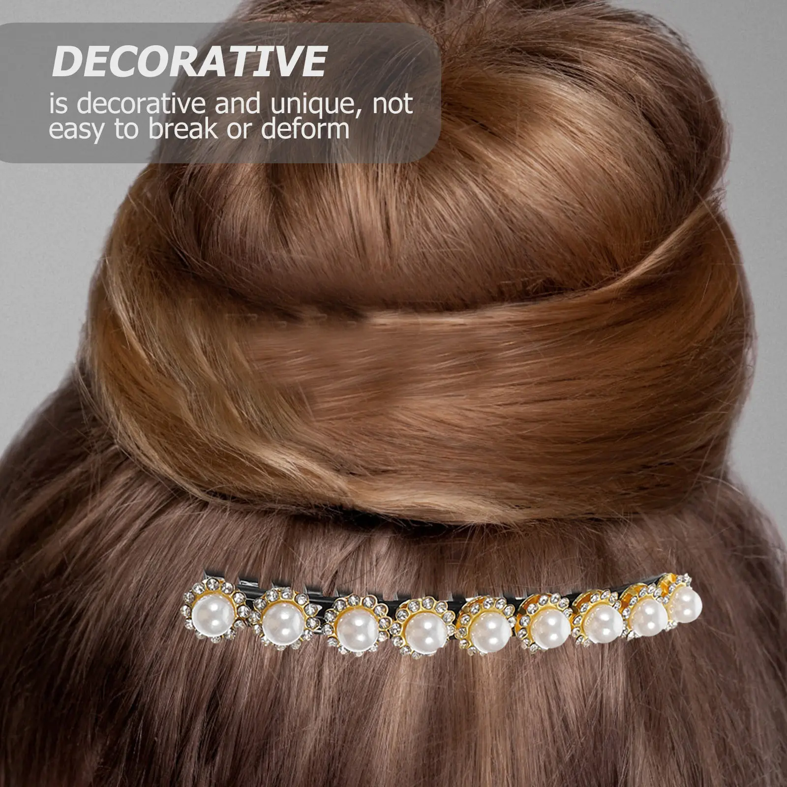 

Набор из 3 жемчужных гребней для волос с декором из страз, боковые гребни для женщин, аксессуары для свадебных причесок, модный инструмент для укладки волос