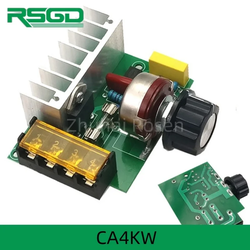 CA4KW 4000w  220V Electronic Voltage Regulator AC SCR Motor Speed Controller Module Voltage Regulator Dimmers Dimming Speed