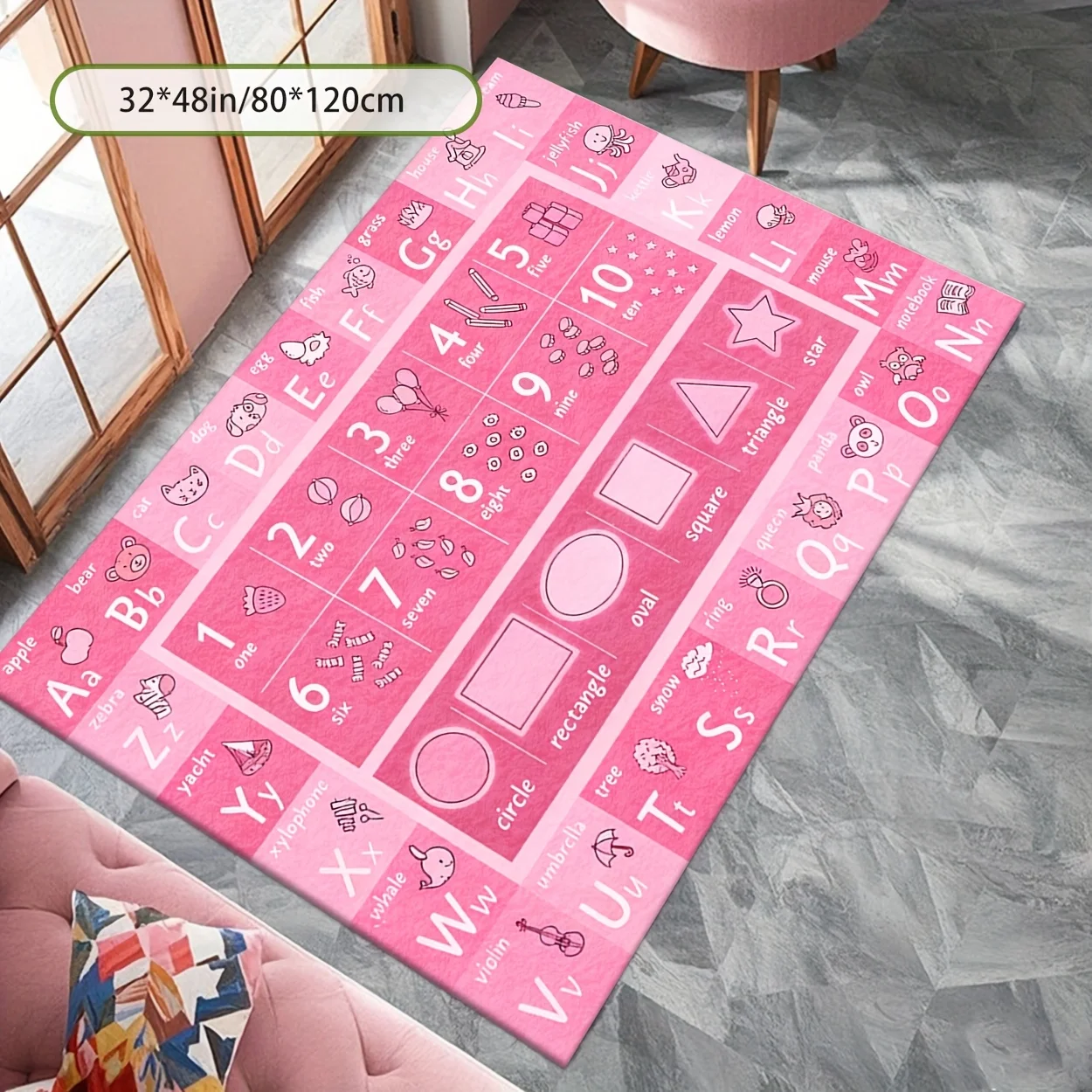 Tapis décoratif rose pour enfa - Kids Education Number avis et prix