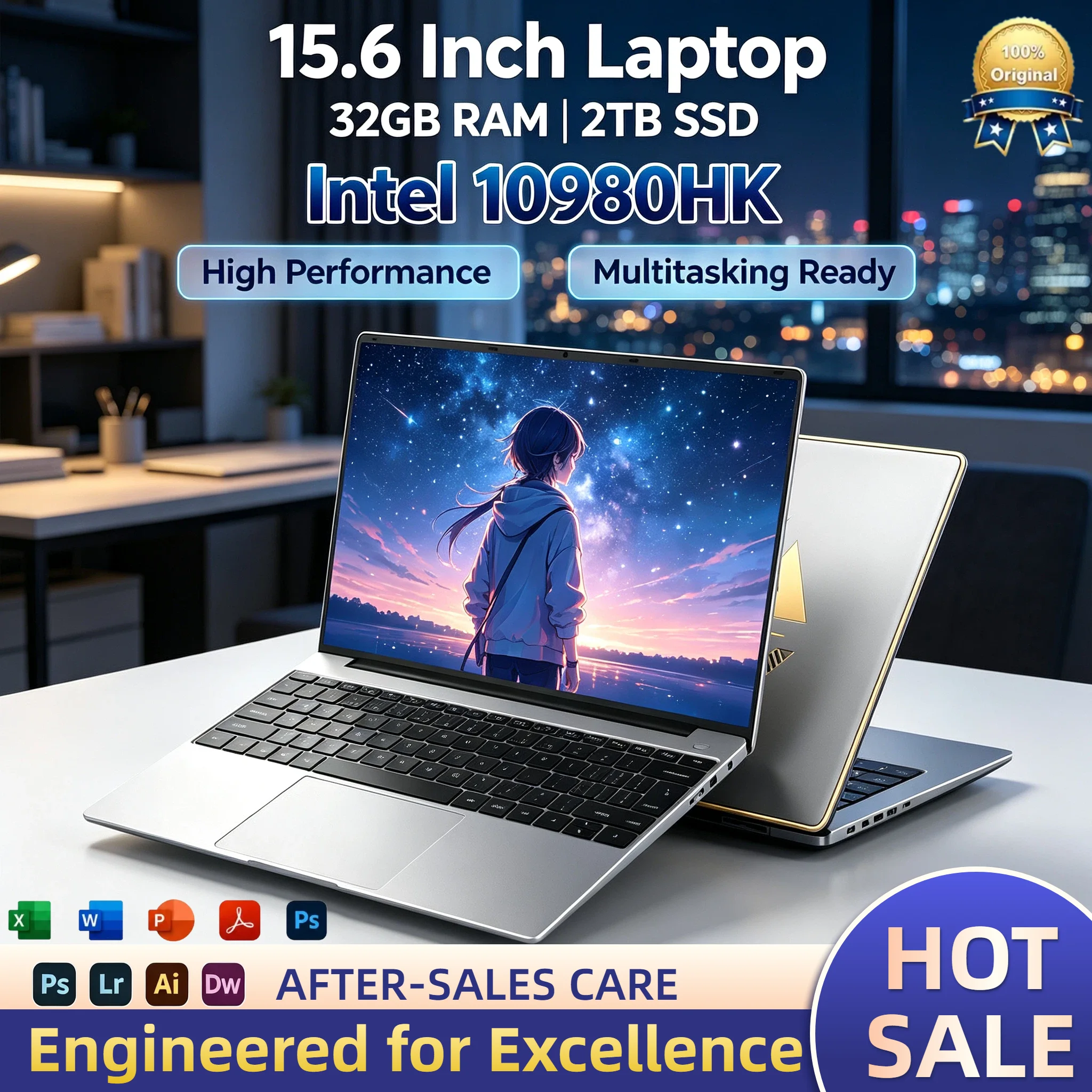 Intel Core i9 10980HK 15.6 Inch Gaming Laptop 32GB RAM 2TB SSD Fingerprint Unlock WiFi 6 4K Ultrabook Pro Max Plus