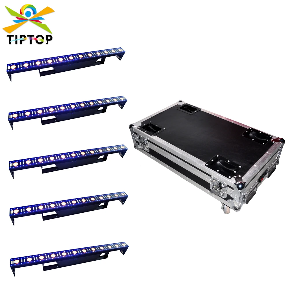 

5IN1 Charging Flight case Pack Stage Lighting LED Wall Washer Light 12x3W Golden Color Bar DMX512 with RGB Pxeil Party Garden