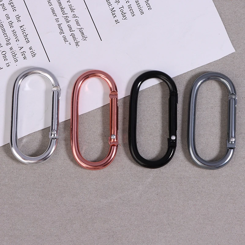 Oval Spring O cincin aluminium Aloi dapat dibuka tas kulit tas tangan tali gesper menghubungkan gantungan kunci liontin Snap gesper klip Carabiner