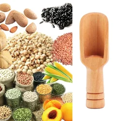 2pcs Mini Wooden Salt Spoons Tea Coffee Scoops Seasoning Candy Spices Milk Powder Spoons Kitchen Cooking Tool