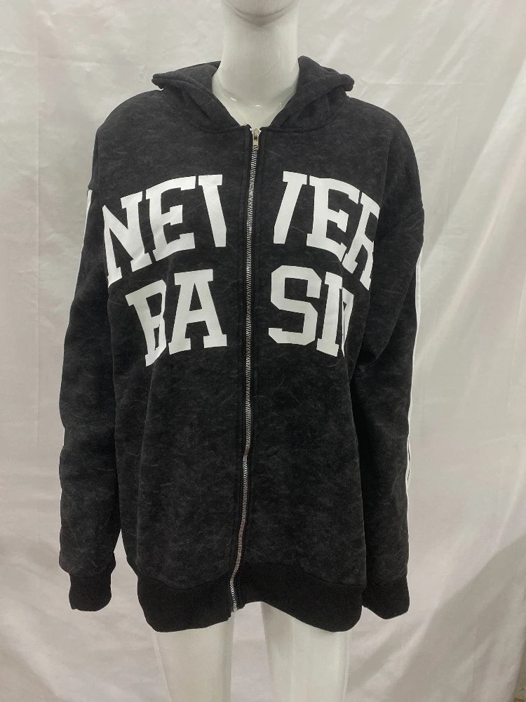 

Y2K hooded sweatshirt set, fashionable casual pants, printed hip-hop sports unisex sweatshirt jacket