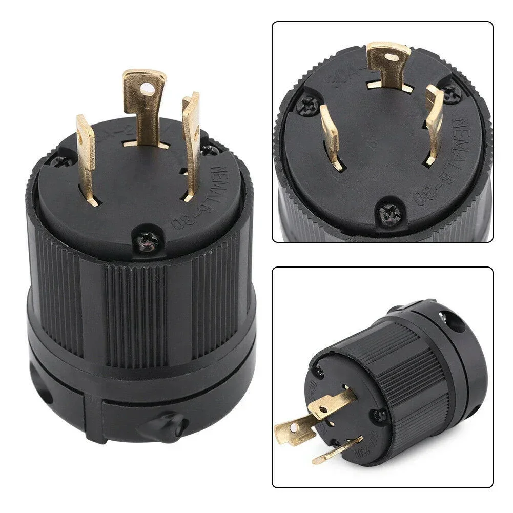 1pc For NEMA L6-30R L6-30P 3Wire Replacement 30A 250V Generator Plug Socket Connector Household Electrical Equipment Accessories