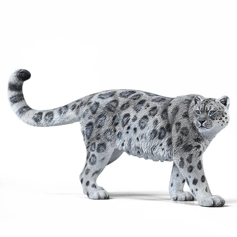 Jxk 1:6 Snow Leopard Flower Leopard Handmade Simulation Leopard Surrounding Beast Animals Gk Model Toy Ornament