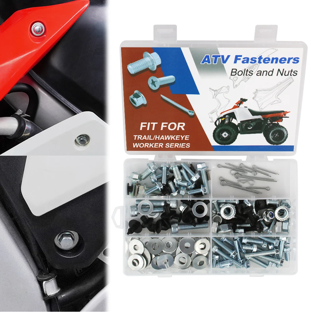 

160PCS ATV Bodywork Engine Plastics Frame Exhaust Bolts Kit For POLARIS TRAIL BLAZER 250 330 400 TRAIL BOSS 250 325 330 350L 4X4