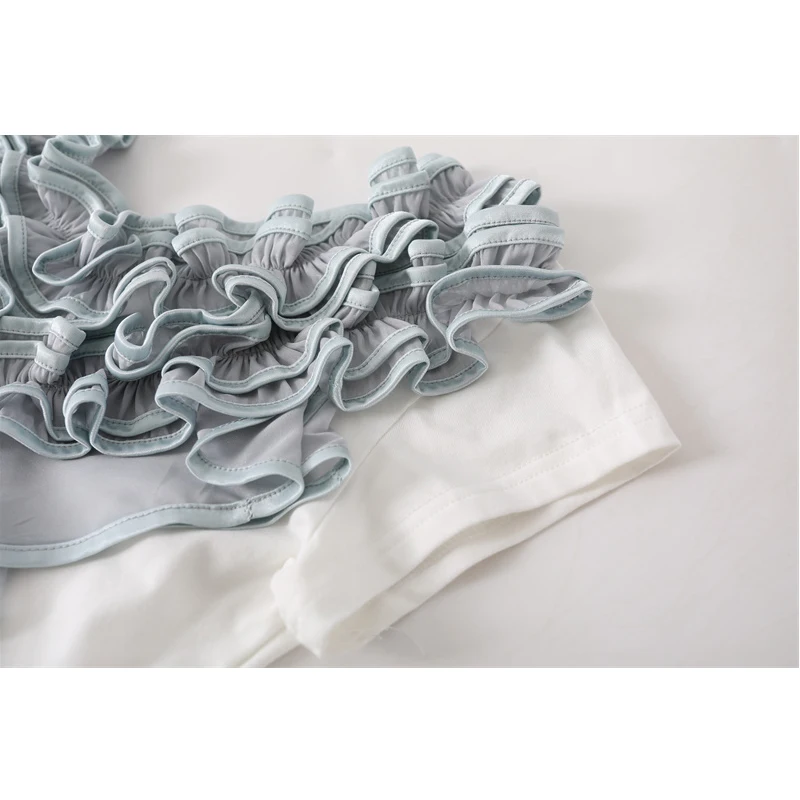 

Original Sweet Spicy ort Sve One oulder Wave Color Blo White een Top for Women Commute Sle Summer T-irt