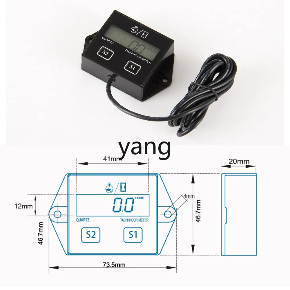 L'm motorcycle accessories LCD industrial timer, lawn mower engine digital tachometer, tachometer