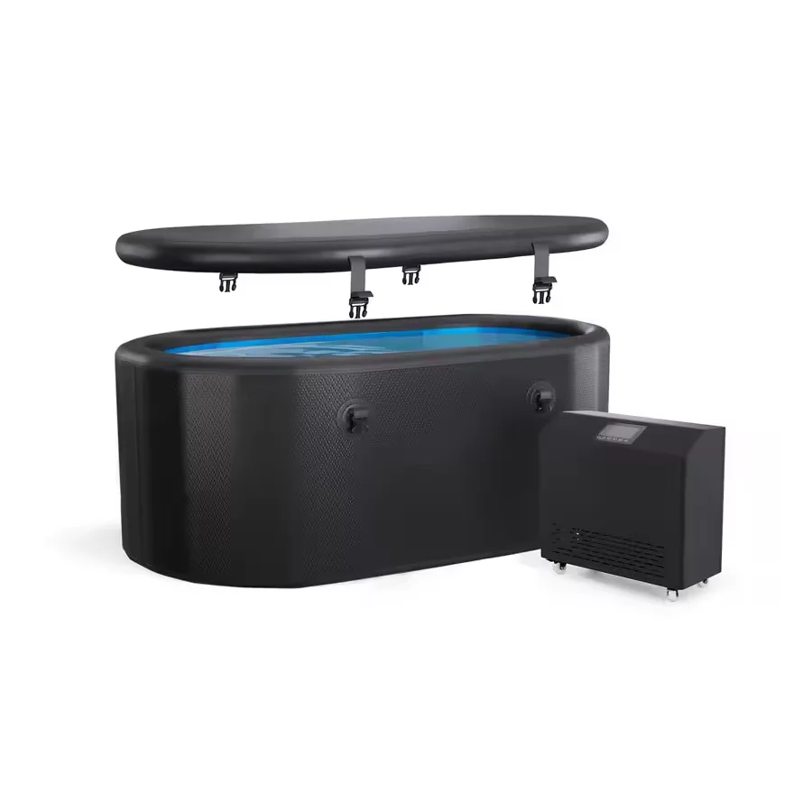 2024 atleta Spa vasca da bagno portatile per il ghiaccio vasca gonfiabile per immersione a freddo in Pvc con coperchio per borsa di stoccaggio del Kit di riparazione della pompa