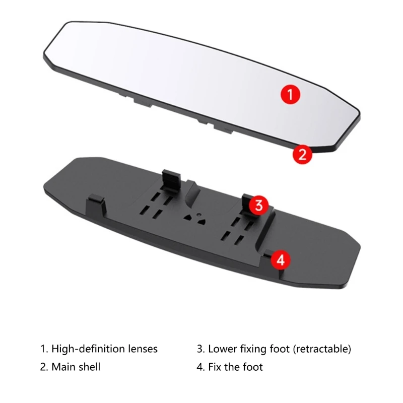 Wide Baby Car Mirror, Curved Borderless Rear View for Increased Road Awareness Driving Curved Glass No Blind Spots