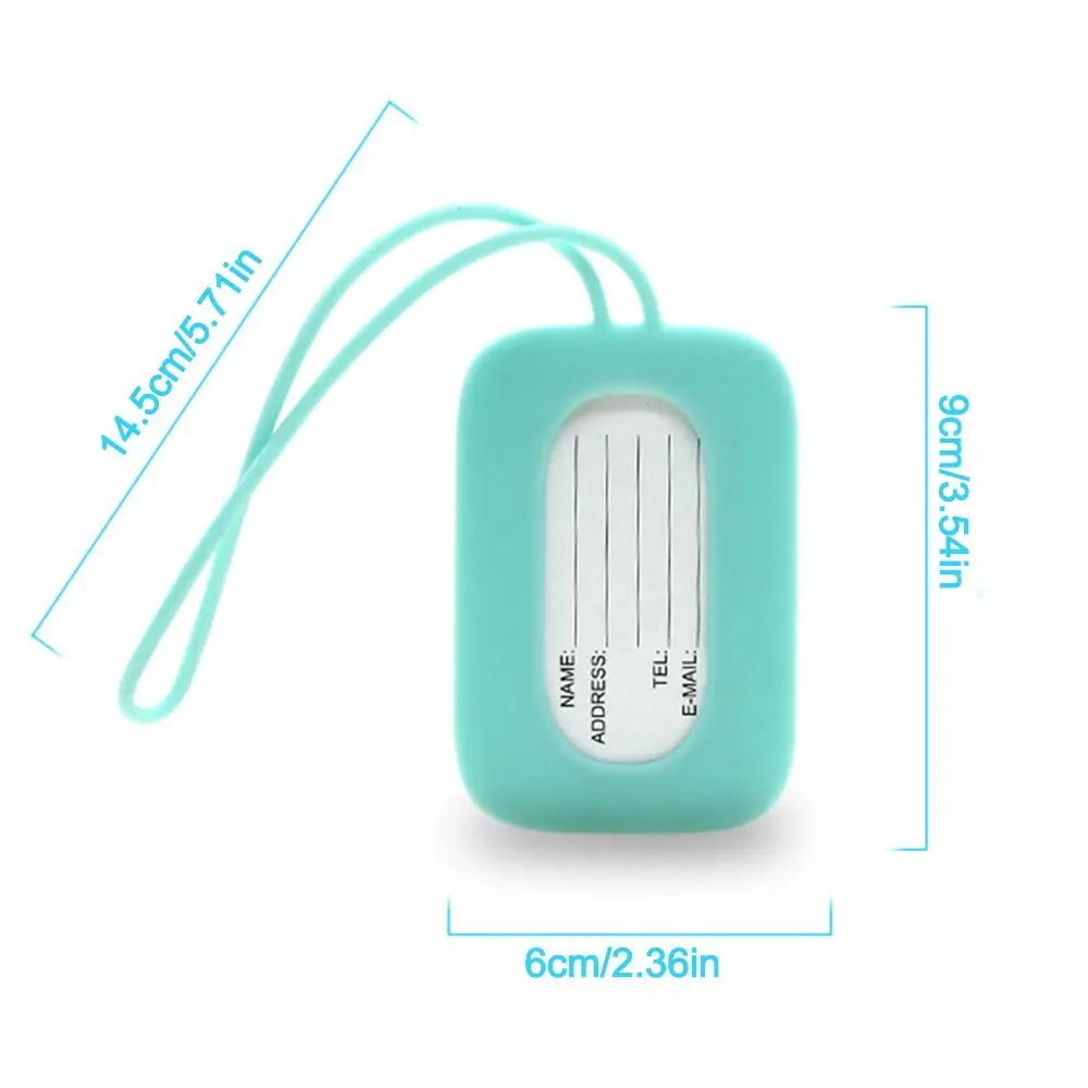 Silicone Tag da bagagem com colhedor, Soft Boarding Pass Tag, Anti-Lost Suitcase Identifier, Tag de viagem, Novo