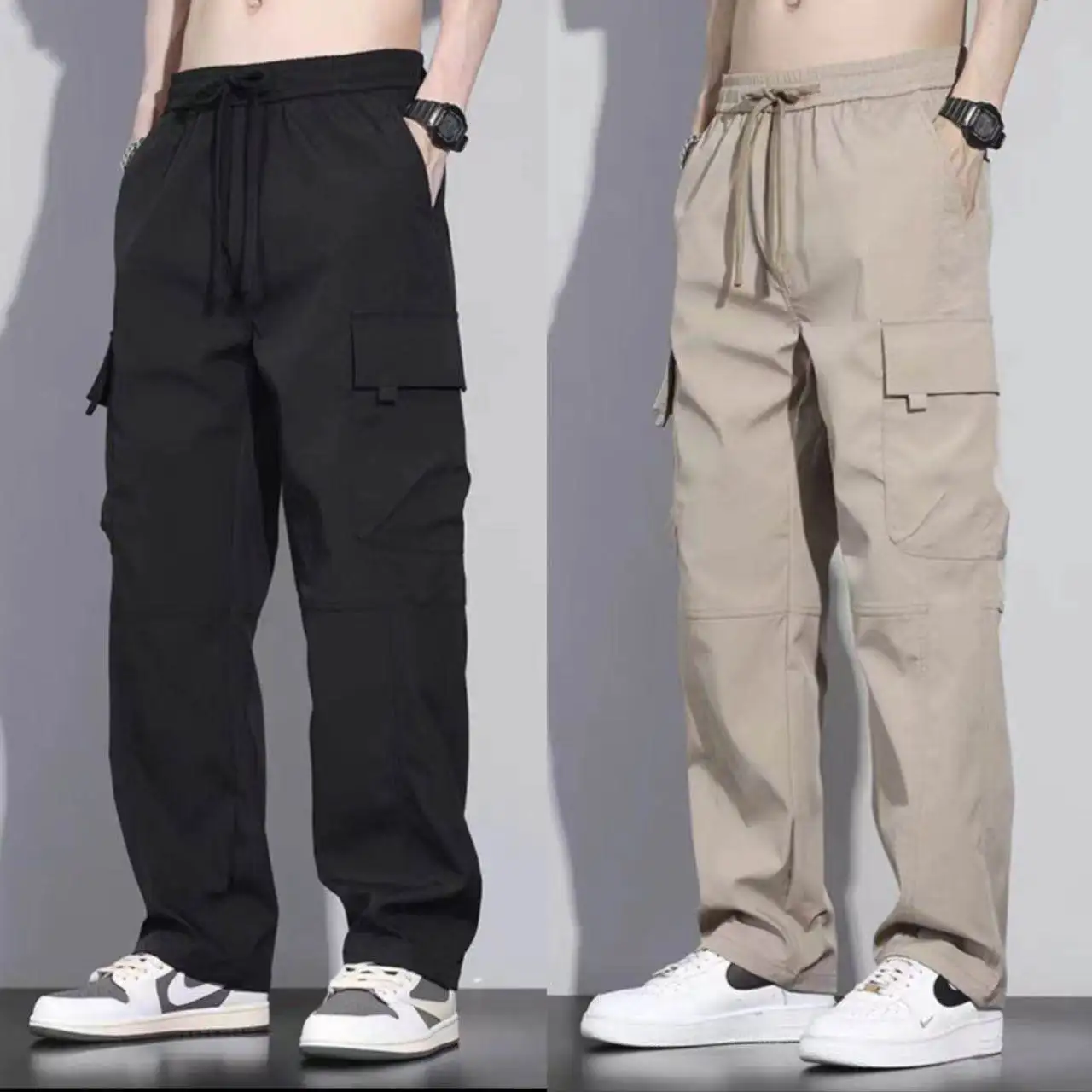 Spring Autumn Men's Work Trousers Straight Leg Car Repairing Labor Protection Pants Durable Dirt Resistant Construction Site ...