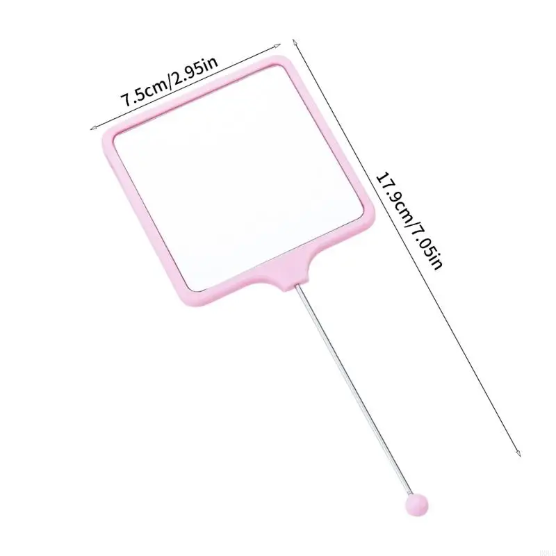 D0UE Miroir vanité portable Ergonomic Grip avec des briseurs résistants aux maquilleurs des touchons