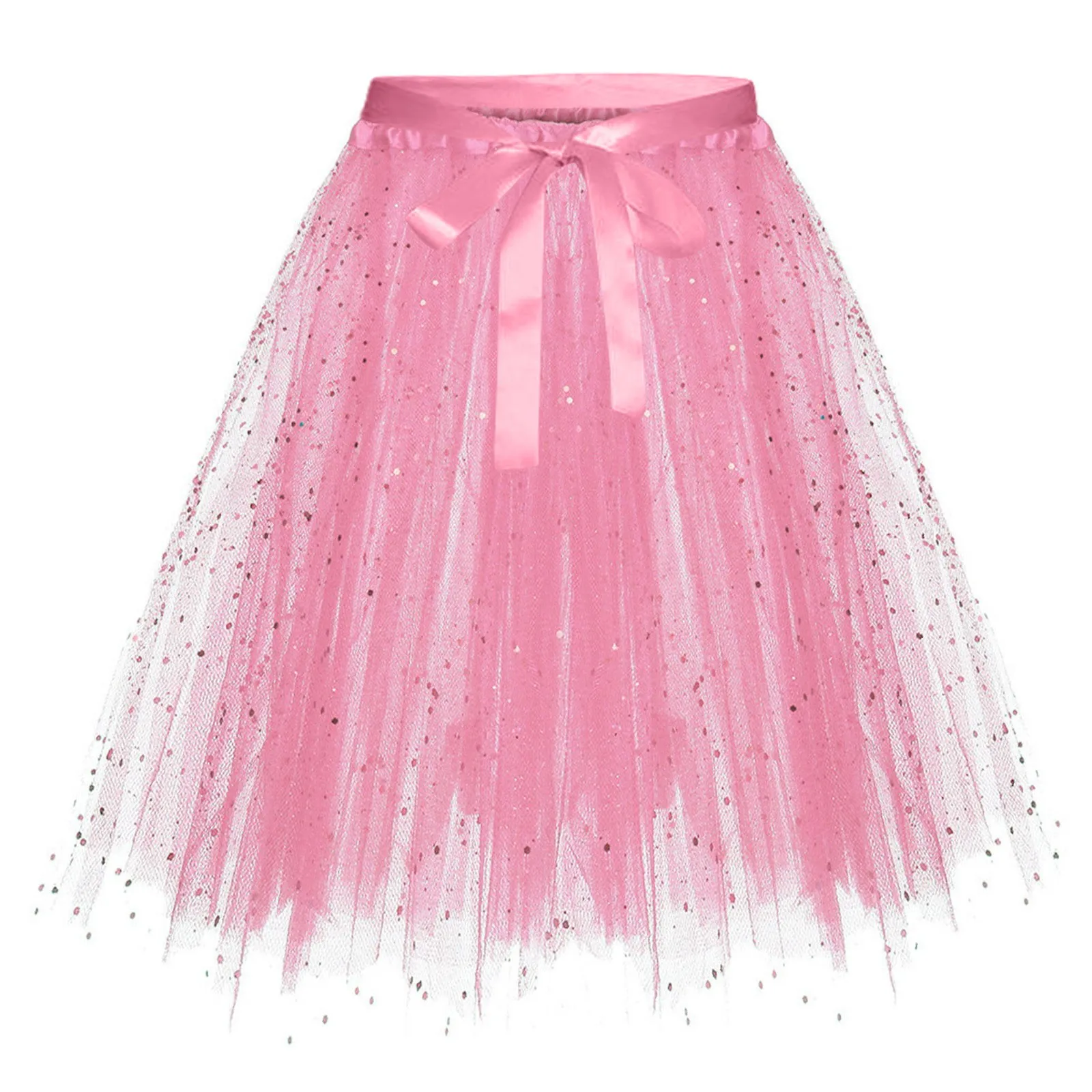 Women Adult Sequin Gauze Mesh Tutu Skirt Wedding Birthday Party Carnival Celebration Festival Decoration Tulle Dance Skirts