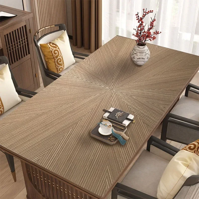 Log Decoration Dining Table Mat PVC Waterproof Oil-proof Anti-scalding Soft Cushion Free Cut No-wash Coffee Table TV Cabinet Mat