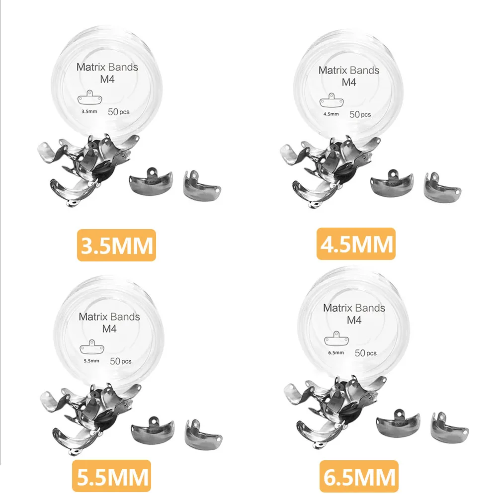 Bandes de matrice dentaire sectionnelles, matrices métalliques profilées, soins bucco-dentaires, dureté, bandes de matrice élastiques, outil dentaire