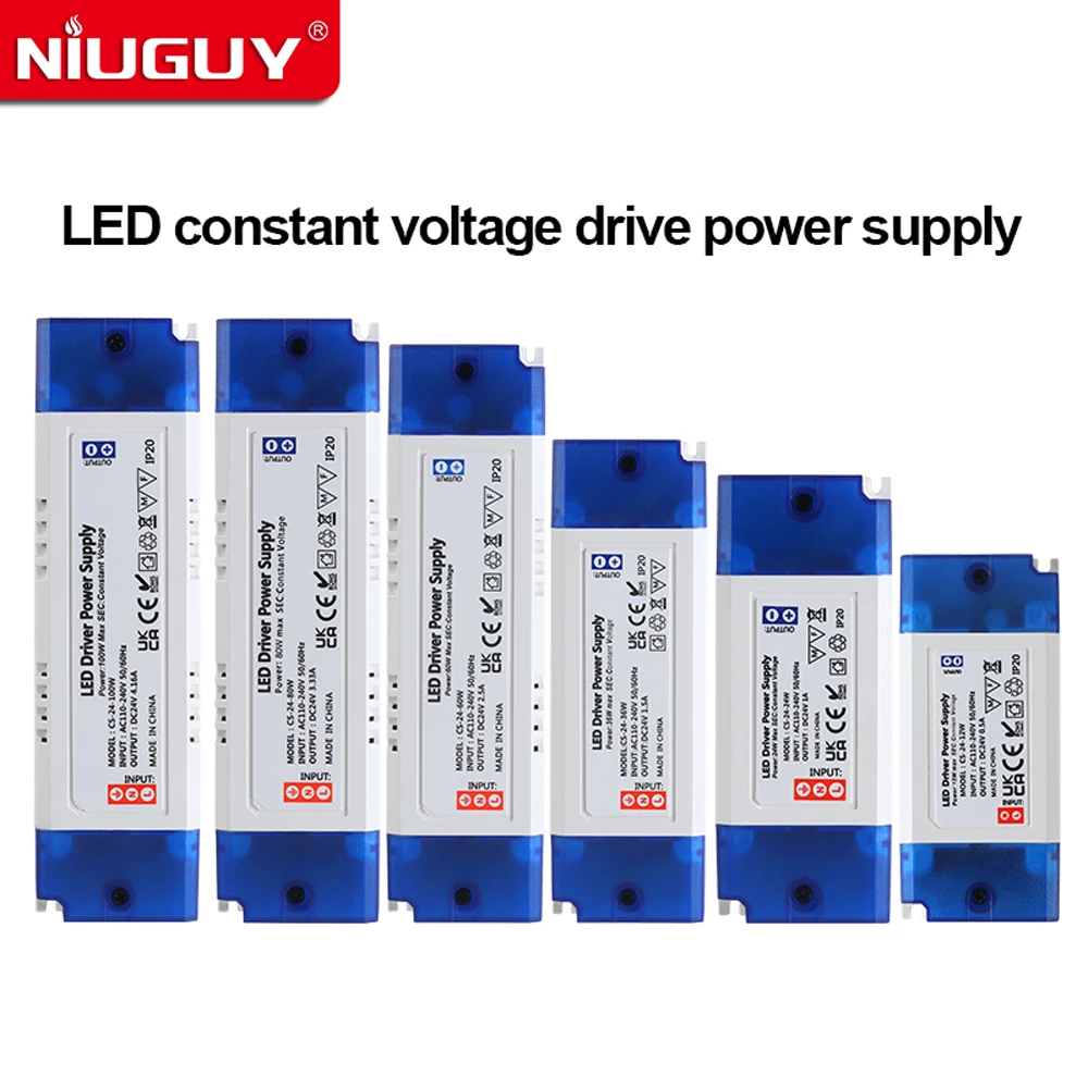 AC/DC 12W 24W 36W 60W 80W 100W LED Lighting Transformer Driver Adapter DC 12V 24V Lighting Fixture LED Light Strip Ceiling Light