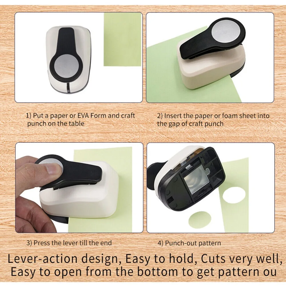 Multiple Sizes Hole Puncher New Circular Hole Shape Labor-saving Design Punch ABS+alloy Circular Embosser EVA Chip