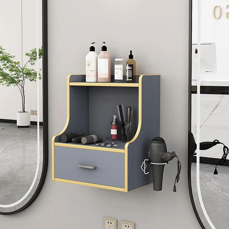 Barber shop tool cabinet wall-mounted hair salon special mirror table Internet celebrity hair salon studio hair cutting cabinet