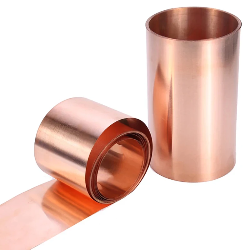 Rouleau de feuille de bande de cuivre pur 0.01-1mm x 10-600mm pour la mise à la terre électrique, l'artisanat de protection, matériau conducteur Flexible de bricolage