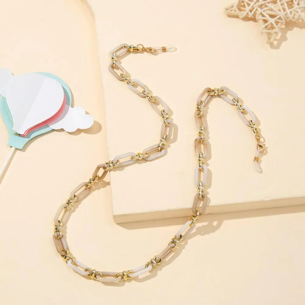 Fashion Accessories Non-slip Acrylic Resin Eye Wear Accessories Neck Strap Neckband Eyeglass Lanyard Glasses Chain Metal Chain