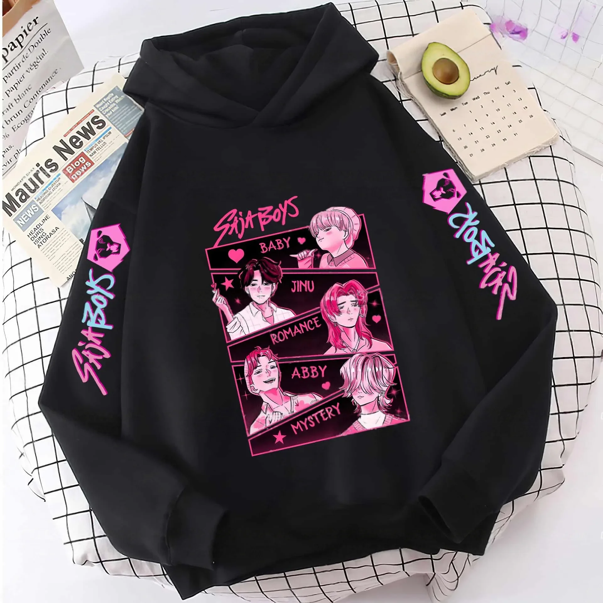 

Autumn KPop Demon Hunter Cartoon Print Girls Boy Hoodie Long Sleeve Sweatshirt Warm Children's Fashion Casual Tops Kids Clothing