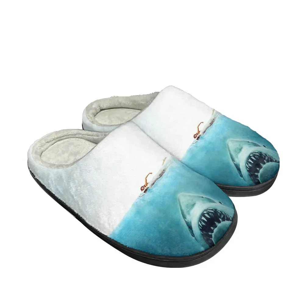 Movie Jaws Fashion Cool Cotton Slippers Personalized Men Women Plush Sandals Casual Keep Warm Shoes Comfortable Thermal Slipper - view 2