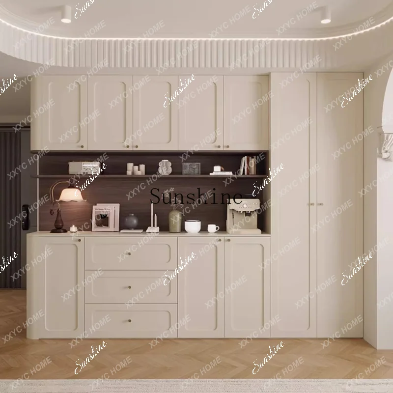 retro dining side against the wall integrated arc wine cabinet small apartment living room storage multi-function  FT