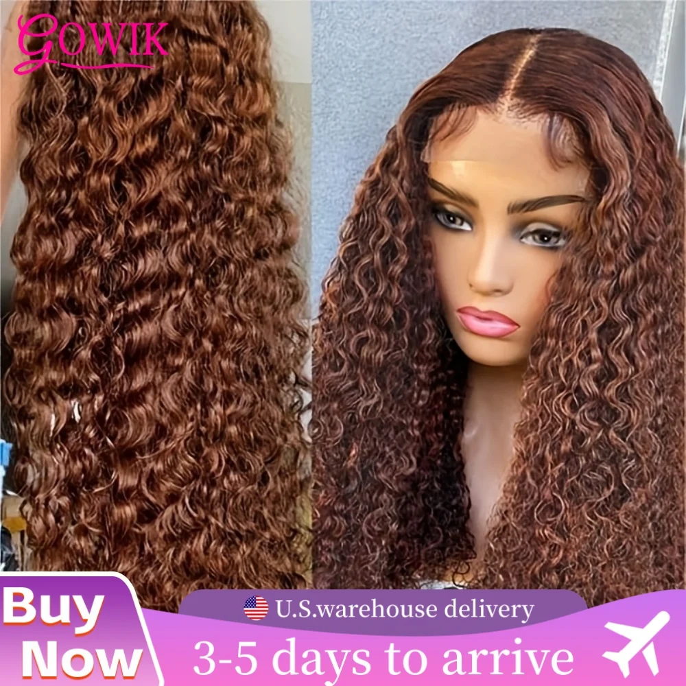 

Глубокая волна Шоколадно-коричневый парик фронта шнурка 13x6 Человеческие волосы 220% Плотность Волна воды Вьющиеся кружевные фронтальные парики Человеческие волосы Предварительно выщипанные